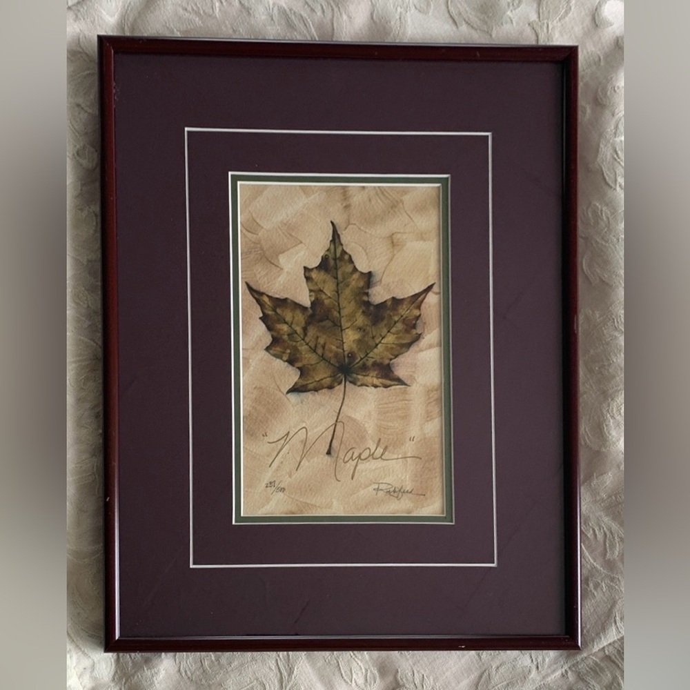 Limited Edition “Maple Leaf“ Print Signed. French & Double Matted
